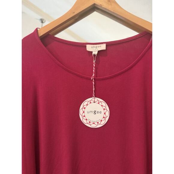 Umgee Long Sleeve Pink Boho Cross Back Knit Tunic Medium - Picture 2 of 4